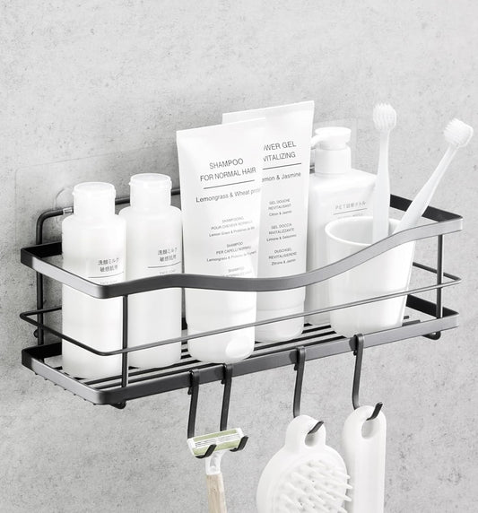 Premium Shower Shelf - Self Adhesive Shower Caddy with 4 Hooks 