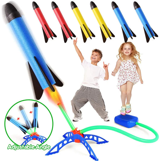 Kid Air Rocket Foot Pump Launcher Outdoor 