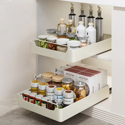 Pull-Out Kitchen Organizer Rack Slide Cabinets Storage 
